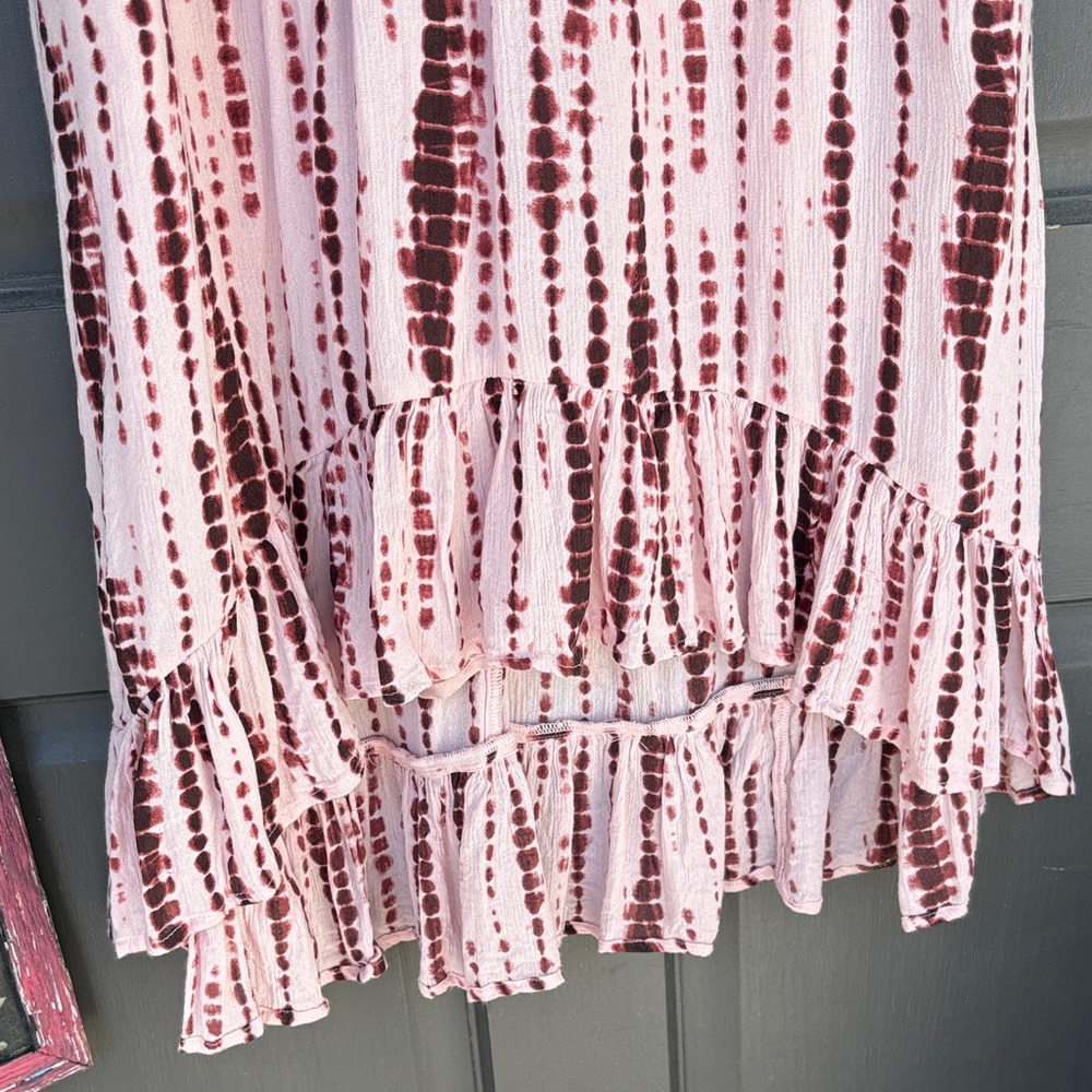 Abercrombie & Fitch mauve Pink Tie-Dye Ruffle Hem Skirt - Picture 4 of 6